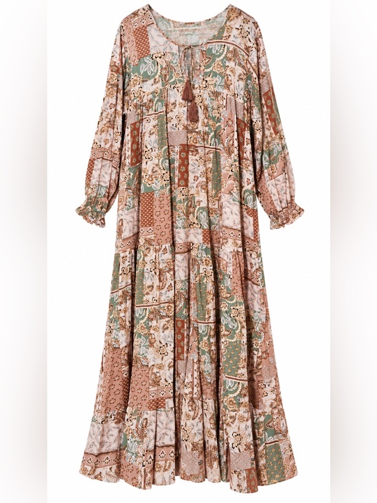 Dresses & Skirts - Boho Maxi Patchwork Boutique Dress